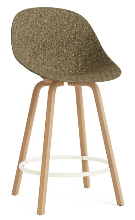 Lage Kosten Normann Copenhagen Mat barkruk met rugleuning-Zithoogte 65 cm-Cream-Zeewier