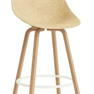 Korting Normann Copenhagen Mat barkruk met rugleuning-Zithoogte 65 cm-Cream-Hennep