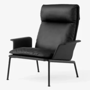 Express Levering &tradition Muno LN17 fauteuil-Warm Black-Noble Aniline Leather Black