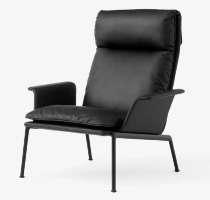 Express Levering &tradition Muno LN17 fauteuil-Warm Black-Noble Aniline Leather Black