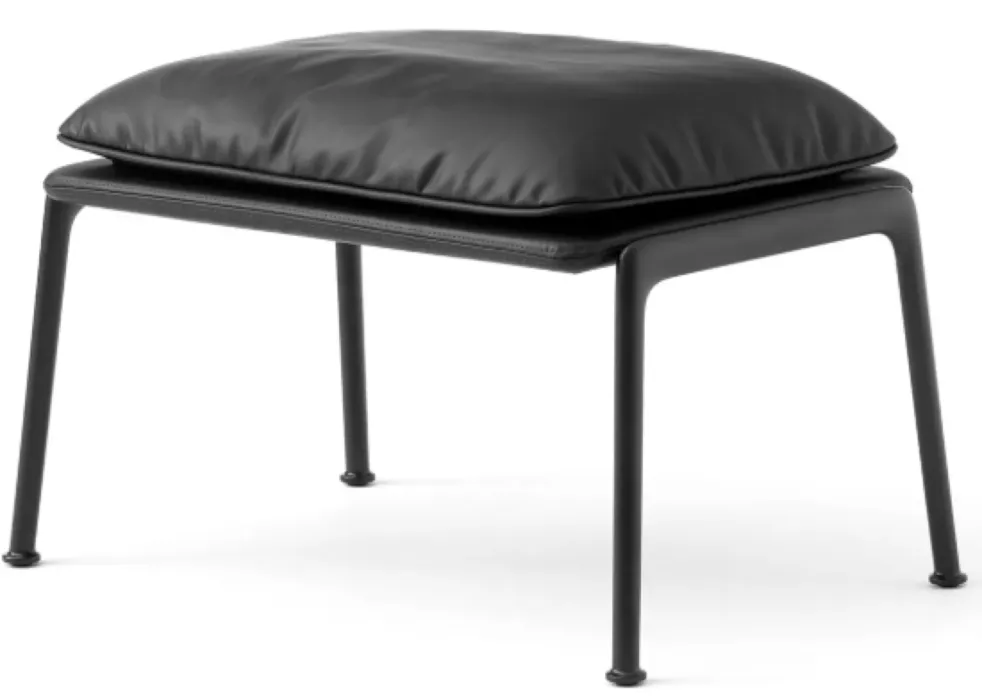 &tradition Muno LN20 poef-Warm Black-Noble Aniline Leather Black Snelle Levering