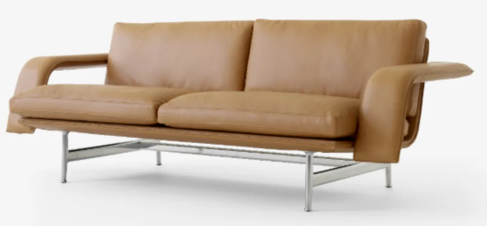 &tradition Meantime AV30 bank-Gepolijst aluminium-Noble Aniline Leather Cognac Goedkoop