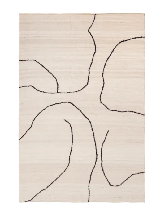 Ferm Living Gesso Jute vloerkleed-Off-White/Dark Fig-170x240 cm Lage Prijs