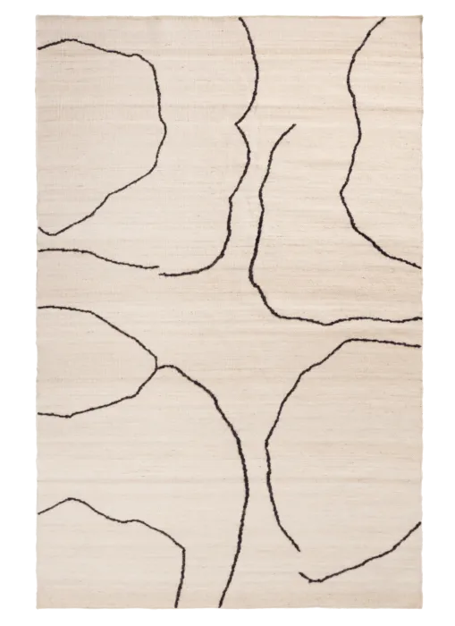 Ferm Living Gesso Jute vloerkleed-Off-White/Dark Fig-200x300 cm Hoge Kwaliteit