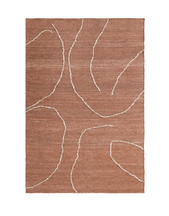Ferm Living Gesso Jute vloerkleed-Terracotta/Off-White-140x200 cm Bestseller