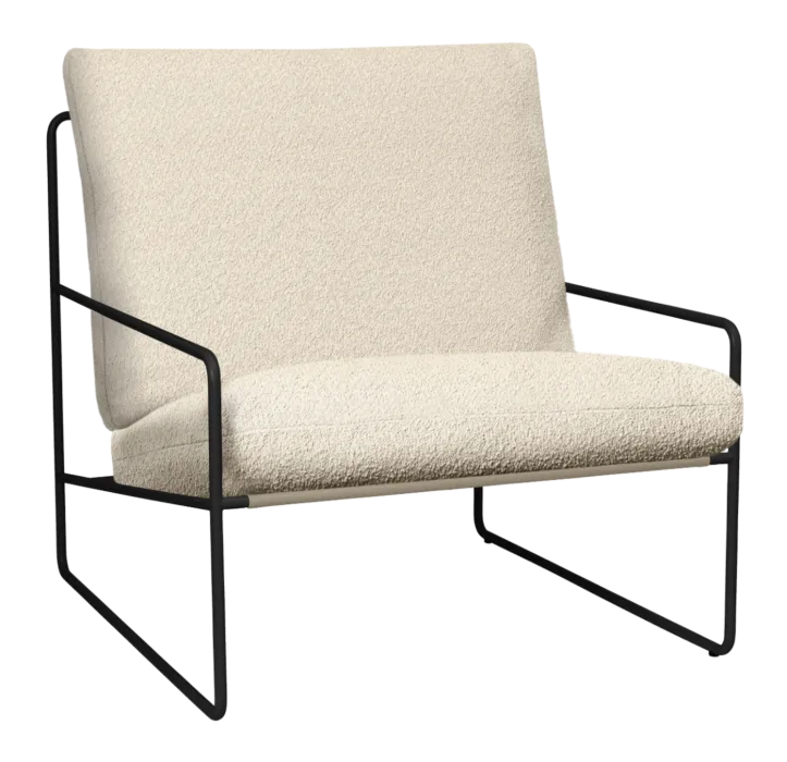 Direct Verzonden Ferm Living Desert 1-seater Pure Bouclé fauteuil-Black