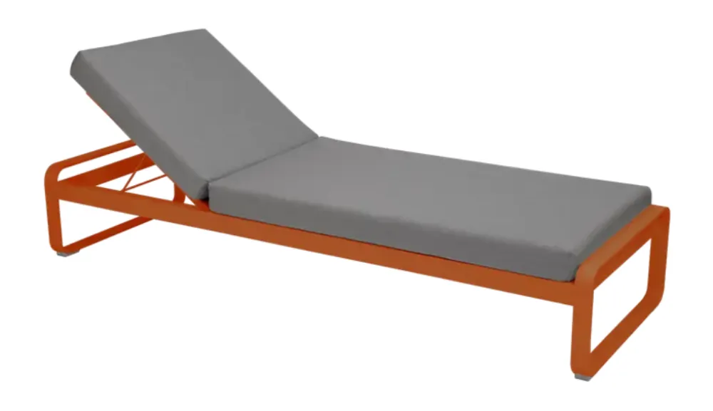 Laatste Kans Fermob Bellevie ligbed met flannel grey zitkussen-Candied Orange