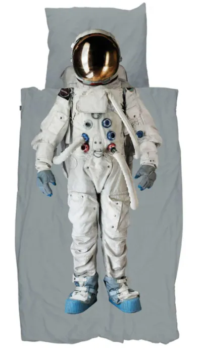 Gecertificeerd Snurk Astronaut Grey dekbedovertrek-200x200/220 cm