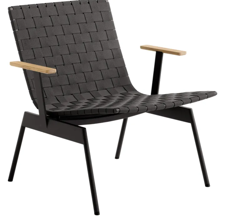 &tradition Ville AV45 tuinfauteuil met armleuningen-Warm Black Tijdelijk Beschikbaar