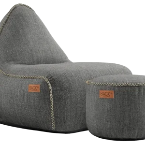 Op = Op Sackit Cobana loungestoel met poef-Grey