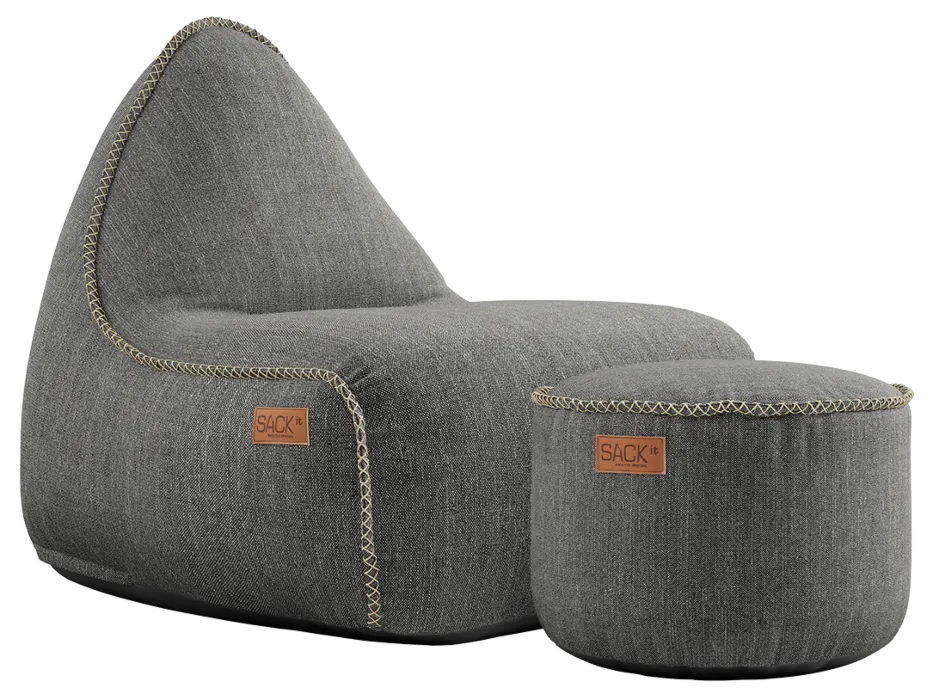 Op = Op Sackit Cobana loungestoel met poef-Grey