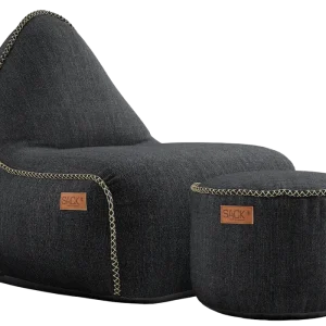 Sackit Cobana loungestoel met poef-Black Fabrieksprijs