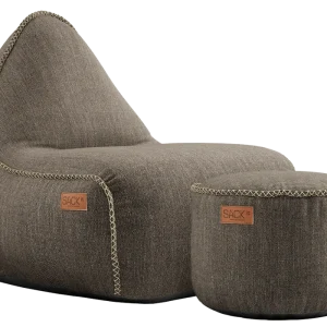 Lage Kosten Sackit Cobana loungestoel met poef-Brown