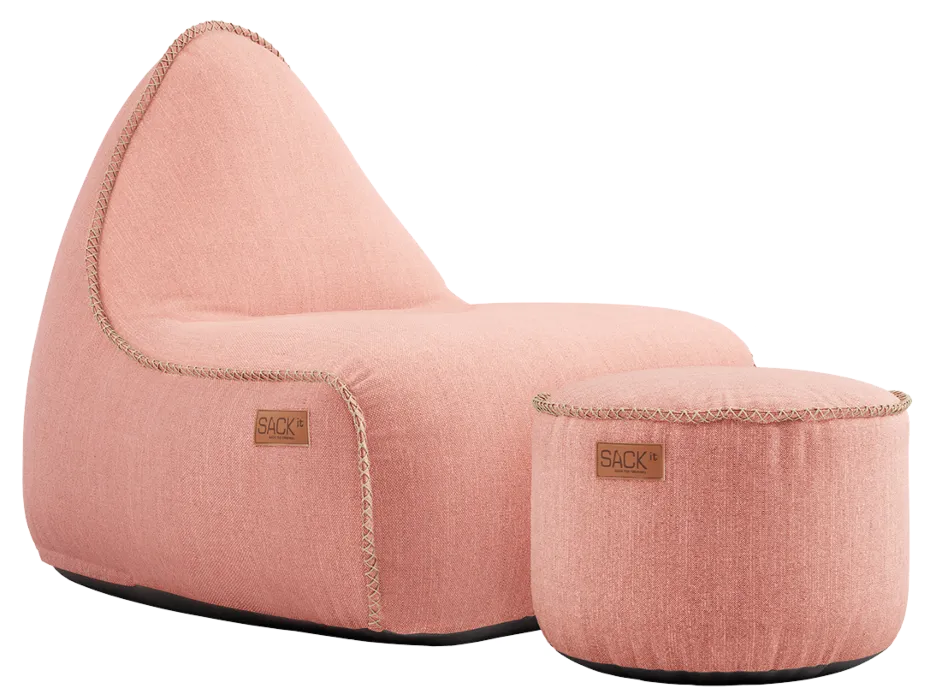 Sackit Cobana loungestoel met poef-Rose Tijdelijk Beschikbaar