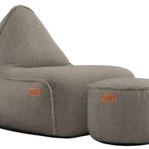 Sackit Cobana loungestoel met poef-Taupe Premium