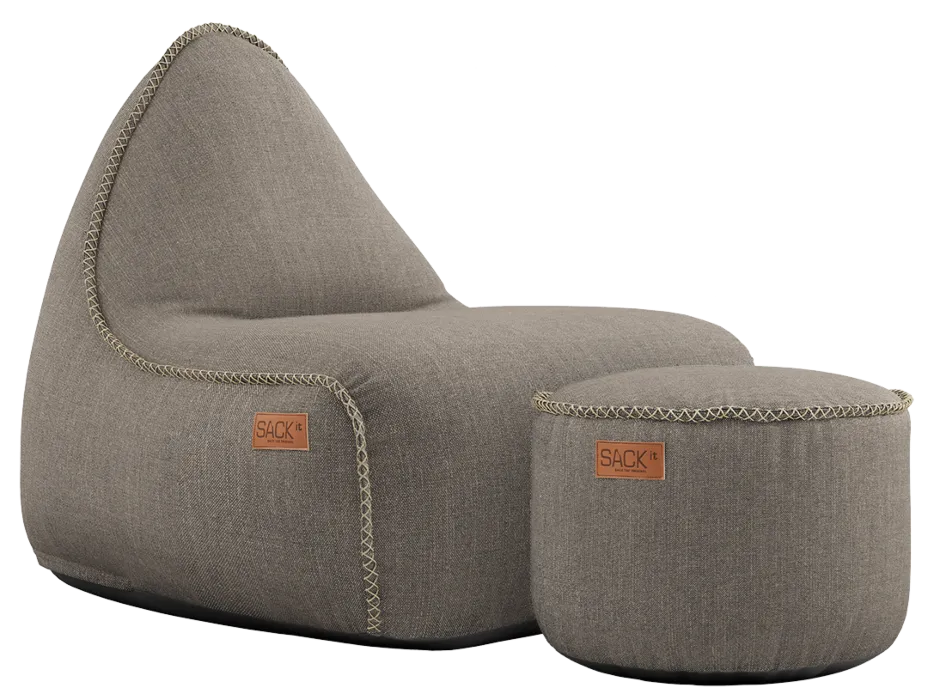 Sackit Cobana loungestoel met poef-Taupe Premium