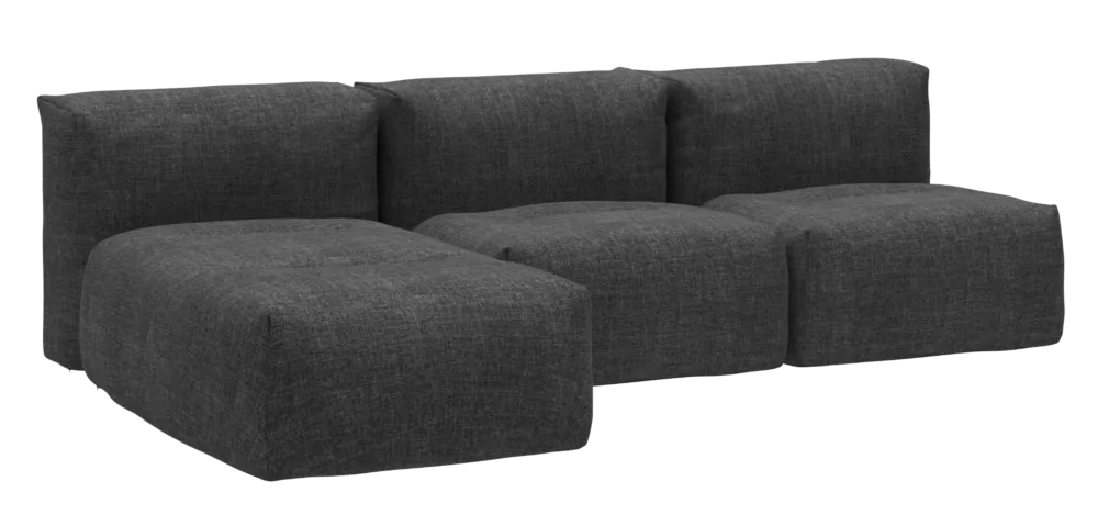 Koop Vandaag Sackit Soft 3-zits bank met lounge-Noir
