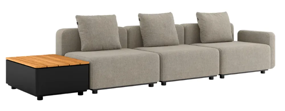 Sackit Cobana 4-zits loungebank met Patio opbergtafel-Sand Flitsaanbieding