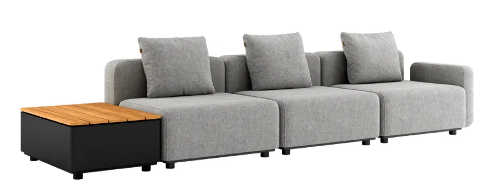 Veilige Betaling Sackit Cobana 4-zits loungebank met Patio opbergtafel-Sand Melange