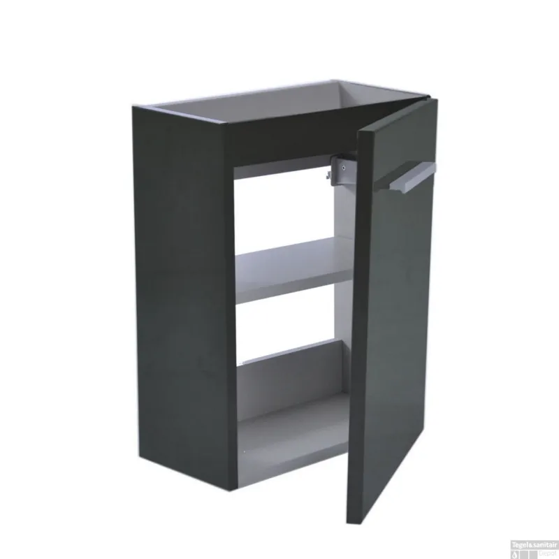 Fonteinkast BWS Vitra 40x21 cm Hoogglans Grijs (fontein optioneel) Finale Uitverkoop