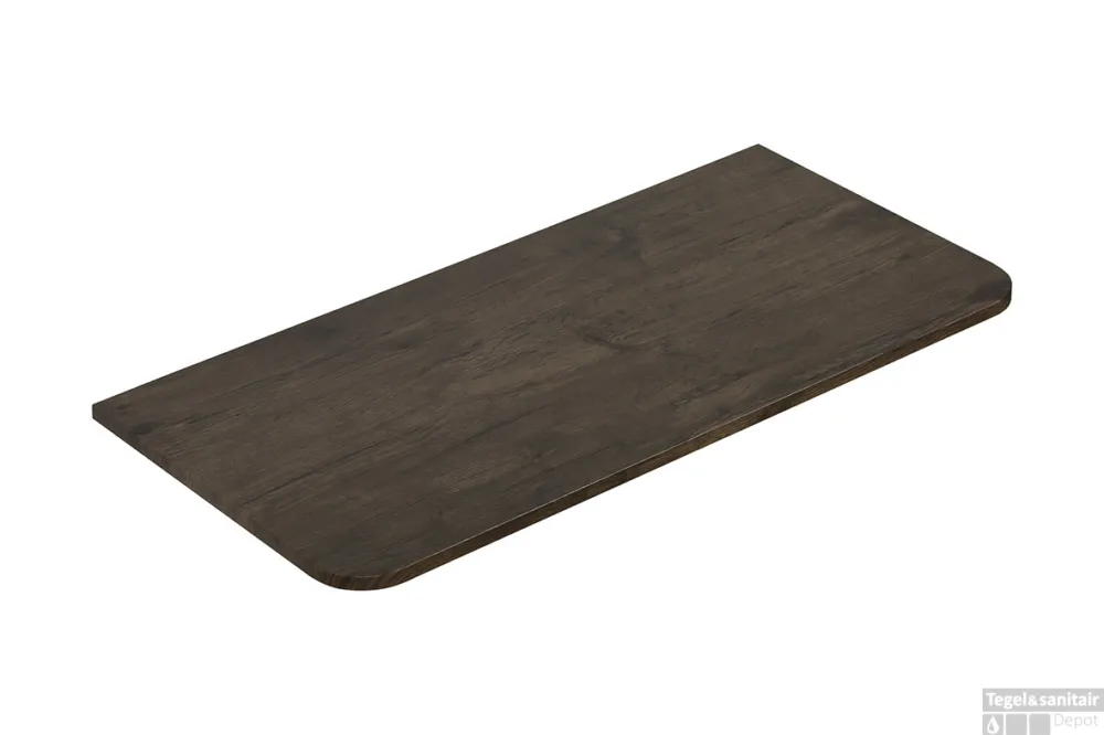 Topblad Wiesbaden Sulora 120x48 cm Afgeronde Hoeken Bruin Eiken Aanbieding