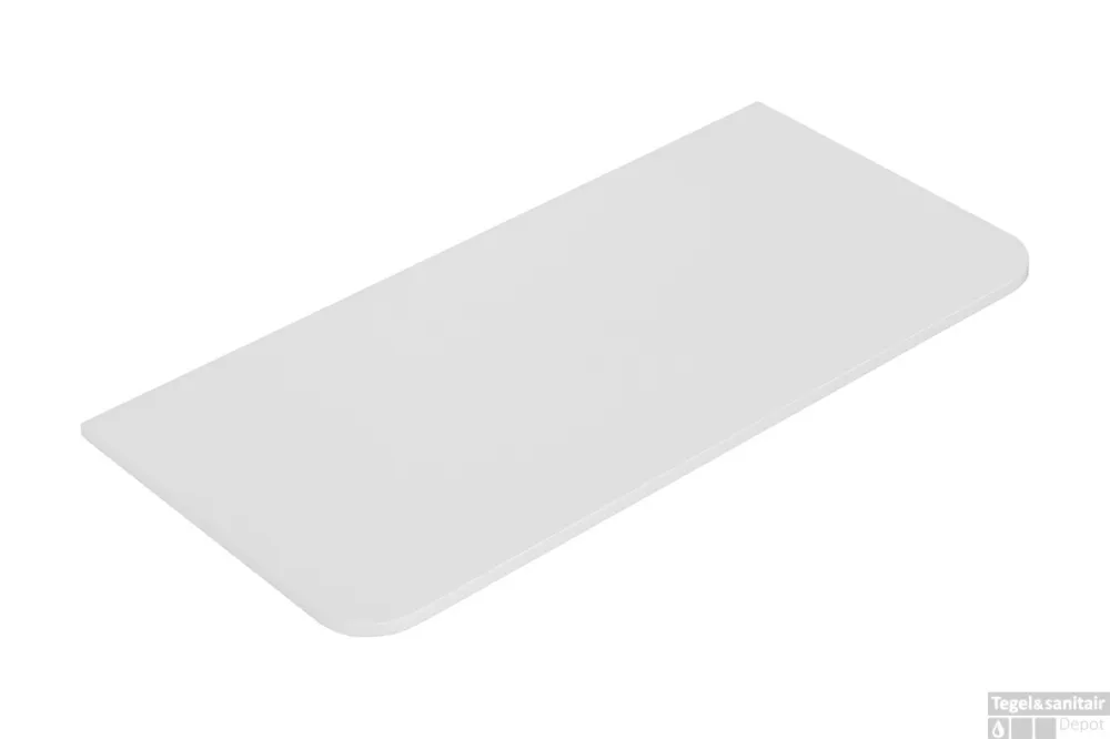 Topblad Wiesbaden Novira 120x48 cm Afgeronde Hoeken Mat Wit Aanbieding