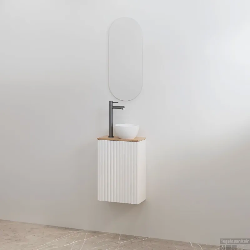 Toiletmeubelset Best-Design Mali Mat Wit Onderkast + Halifax Meubelblad Must-Have