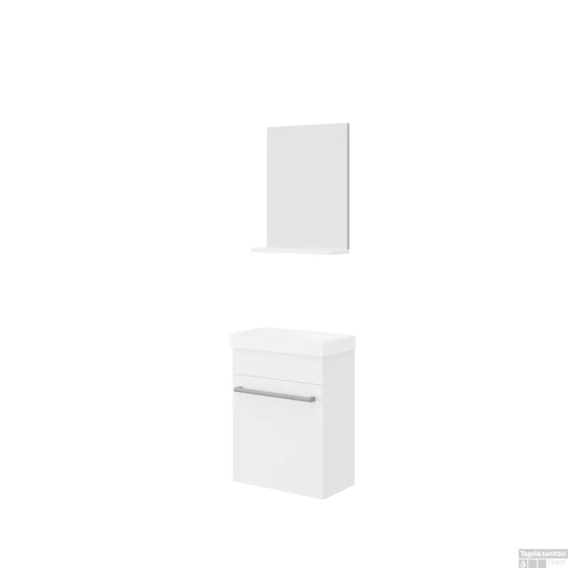 Beste Prijs Badkamermeubelset Van Marcke Garda Compleet Set 400cm Wit Glanzend Met Spiegel 365 CM