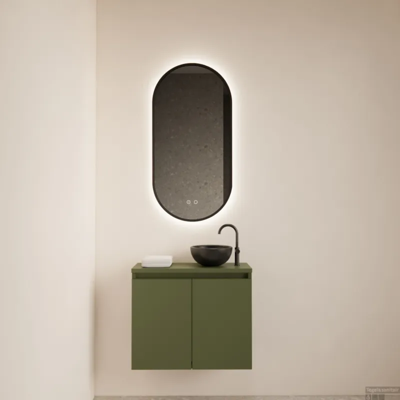 Fonteinmeubel BWS Meadow 60x50 cm Olijf Groen Incl. Topplaat Voordeelprijs