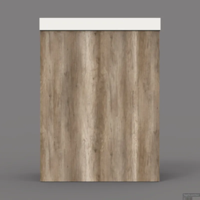 Fonteinkast BWS Canyon Oak met Marble Fontein Mat Wit Speciale Aanbieding