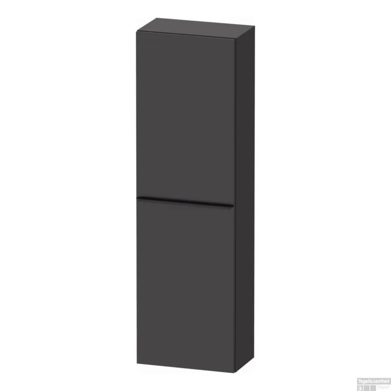 Hoge Kast Duravit D-Neo Kolomkast Wand 132 cm Rechtsdraaiend Mat Grafiet Snelle Levering