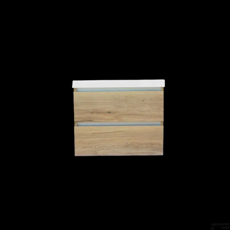 Op = Op Onderkast Sanilux Trendline Met Greeplijst Aluminium 60x47x52 Cm Naturel Oak