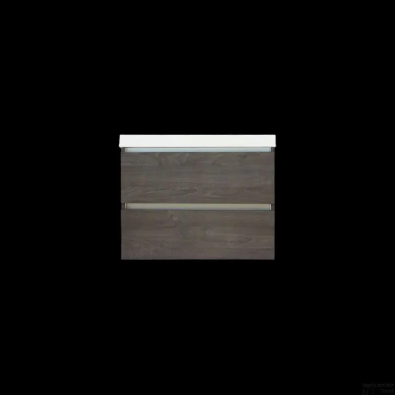 Onderkast Sanilux Trendline Met Greeplijst Aluminium 60x47x52 Cm Silver Oak Uitverkoop