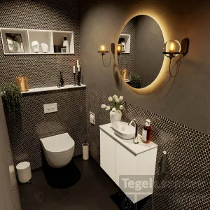 Shop Nu MONDIAZ FOWY toiletmeubel 60cm kleur talc. Waskom positie midden kleur talc talc. Met 1 kraangat