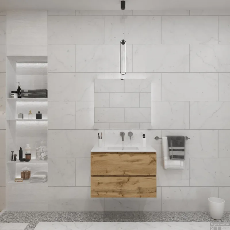 Badkamermeubelset Gliss Zeus 80 cm Natuur Eiken Aanbieding