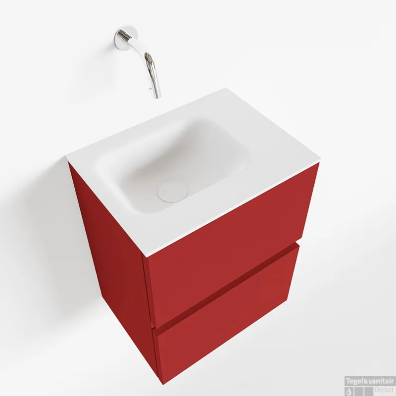 MONDIAZ ADA 40cm toiletmeubel fire. LEX wastafel talc rechts zonder kraangat Weekendaanbieding
