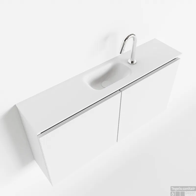 Bestel Nu MONDIAZ TURE 100cm toiletmeubel talc. EDEN wastafel talc midden 1 kraangat