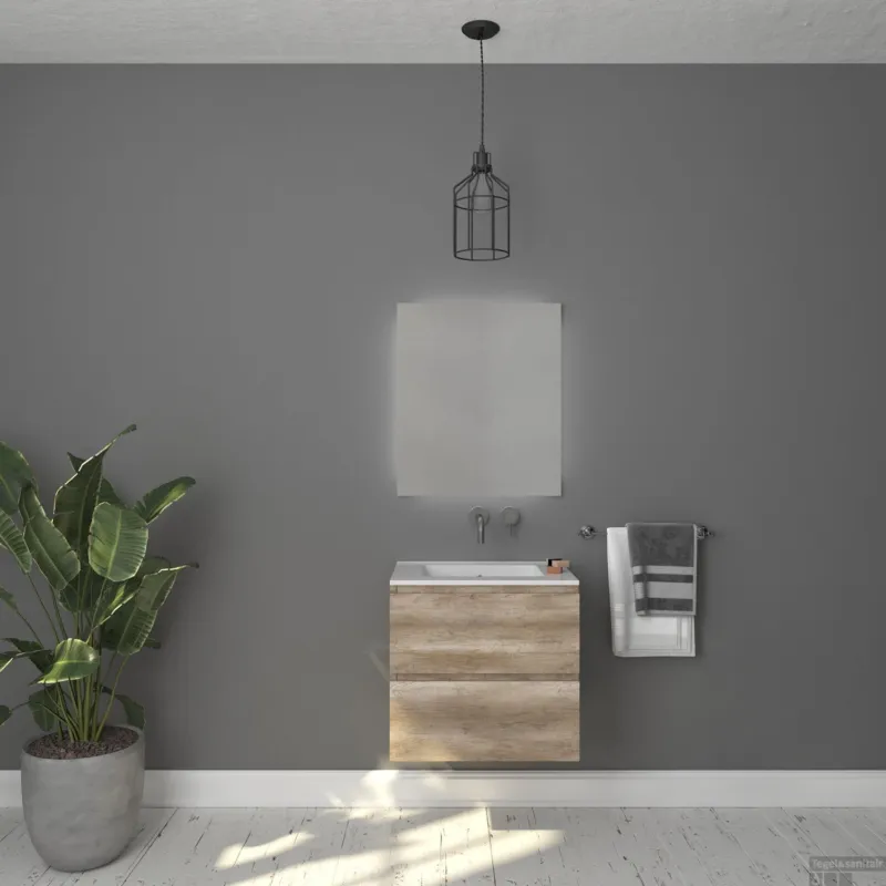 Superprijs Badkamermeubelset Gliss Zeus 70 cm Oud Grijs Eiken