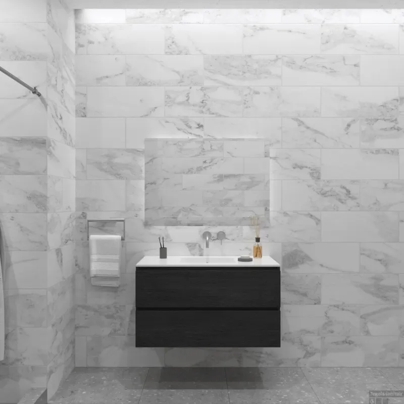 Premium Badkamermeubelset Gliss Zeus 100 cm Zwart Eiken