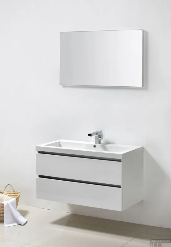 Onderkast Sanilux Trendline 100x47x50 cm Hoogglans Wit Superprijs