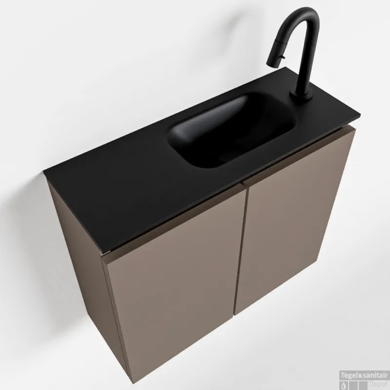 Koop Online MONDIAZ TURE 60cm toiletmeubel smoke. EDEN wastafel urban rechts 1 kraangat