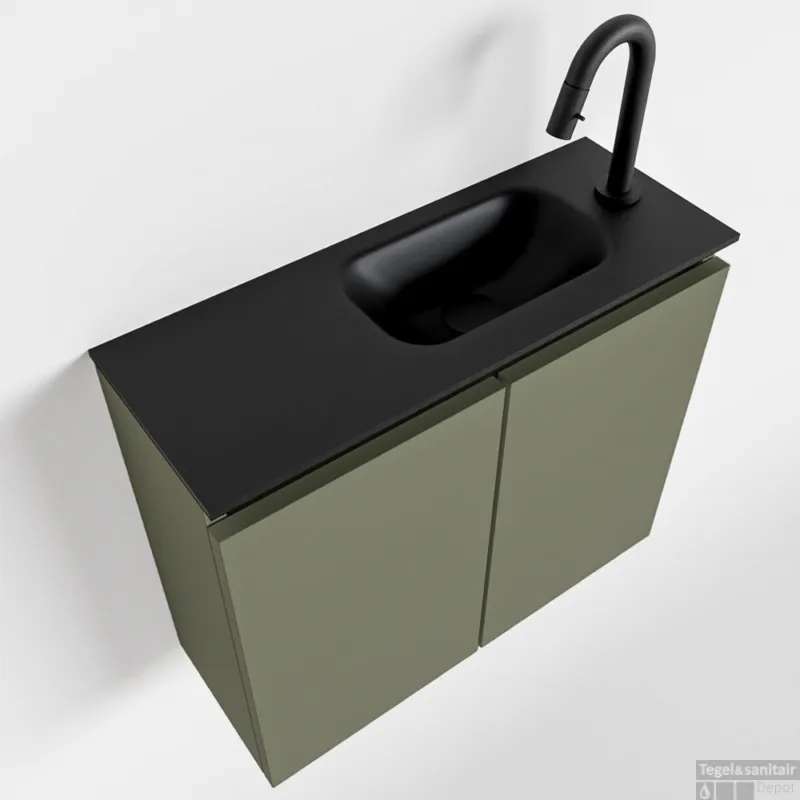 MONDIAZ TURE 60cm toiletmeubel army. EDEN wastafel urban rechts 1 kraangat Hete Deal