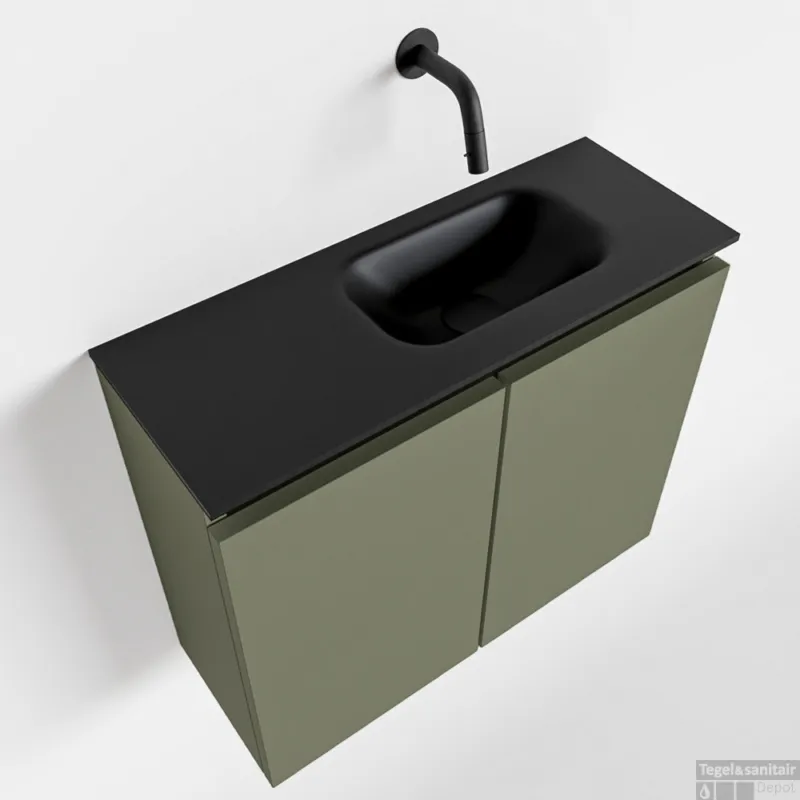 Beperkt Aanbod MONDIAZ TURE 60cm toiletmeubel army. EDEN wastafel urban rechts geen kraangat