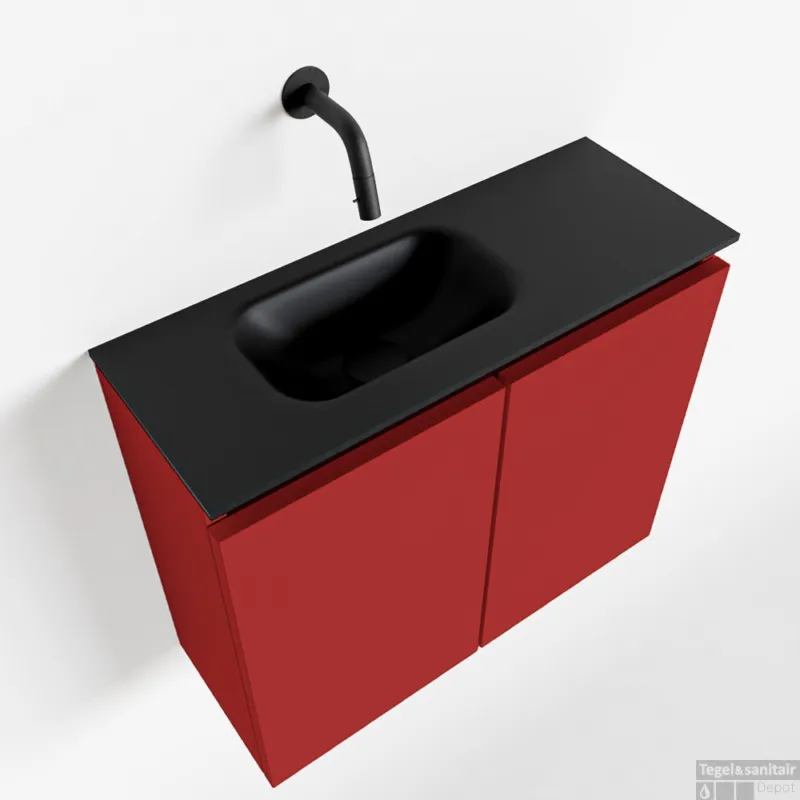 MONDIAZ TURE 60cm toiletmeubel fire. EDEN wastafel urban links geen kraangat Rechtstreeks Van De Fabrikant