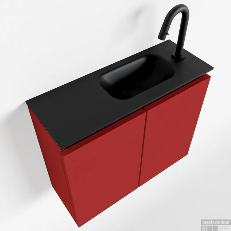 MONDIAZ TURE 60cm toiletmeubel fire. EDEN wastafel urban rechts 1 kraangat Rechtstreeks Van De Fabrikant