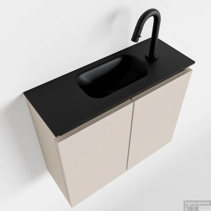 MONDIAZ TURE 60cm toiletmeubel linen. EDEN wastafel urban midden 1 kraangat Populair