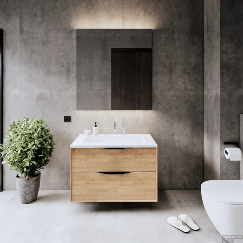 Onderkast Gliss Design Eleganz Hera Zwart 80cm 2 Lades Oak Classic Must-Have