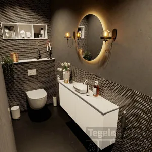 MONDIAZ FOWY toiletmeubel 120cm kleur talc. Waskom positie midden kleur talc talc. Met 1 kraangat Populair