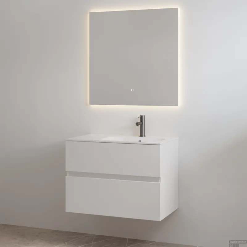 Uitverkoop Badmeubelset met Kraangat Best Design Splash 80 cm Glans Wit