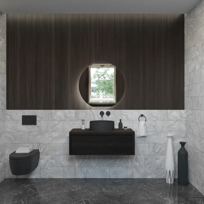 Badkamermeubelset Gliss Ares 80 cm Met Waskom Charcoal Beste Prijs